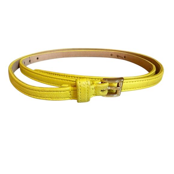 J. Crew Accessories - J Crew Super Skinny Belt Yellow Leather L